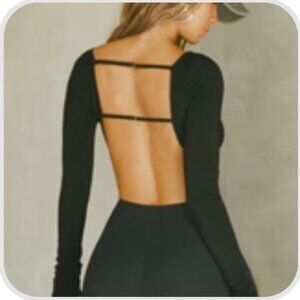 Joah Brown open back boatneck crop long sleeve XS/S